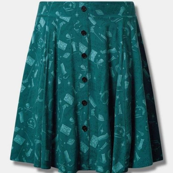 torrid Dresses & Skirts - TORRID SKIRT Disney Hocus Pocus Mini Challis Elastic Teal Pockets NWT 0 L 12